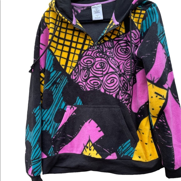 Sally Patchwork nightmare before Christmas Fleece Hoodie sweater - Picture 2 of 7